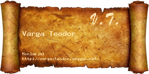 Varga Teodor névjegykártya